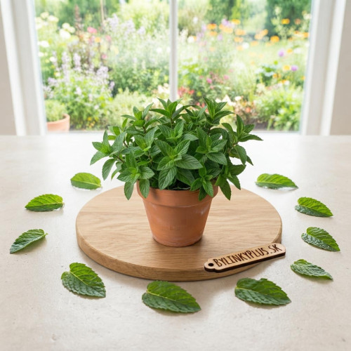 Mäta hrušková – Mentha species „Sweet Pear“ / živá bylinka, rastlinka v kvetináči
