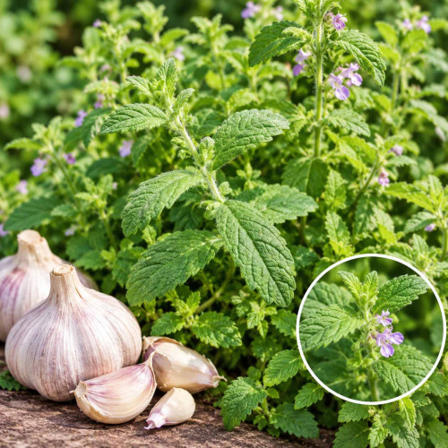 Mäta cesnaková - Menta Species "Garlic" L/ živá bylinka, rastlinka v kvetináči