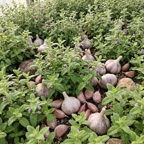 Mäta cesnaková - Menta Species "Garlic" L/ živá bylinka, rastlinka v kvetináči
